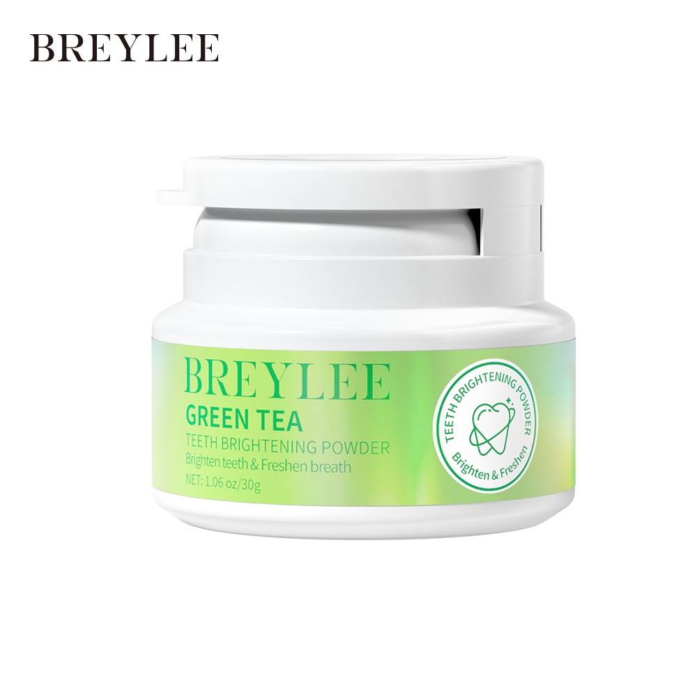 READY! BREYLEE WHITENING TEETH POWDER - PEMUTIH GIGI POWDER - PASTA GIGI PEMUTIH /Peach/Freezing Mint/Lime/Green Tea 30GR