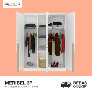 Lemari Pakaian Lemari Baju Lemari 3 Pintu  MERIBEL 3P 