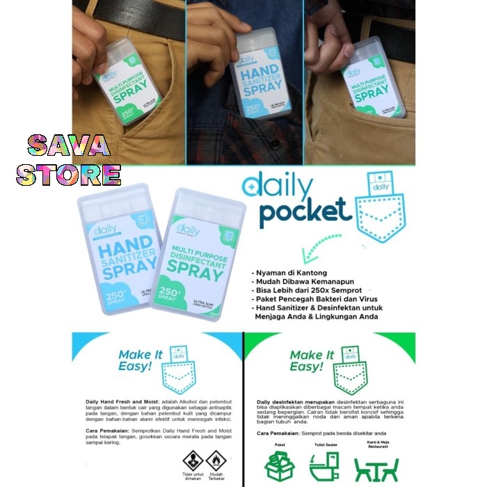 DAILY POCKET SANITIZER DISINFECTANT SPRAY - HAND SANITIZER SAKU