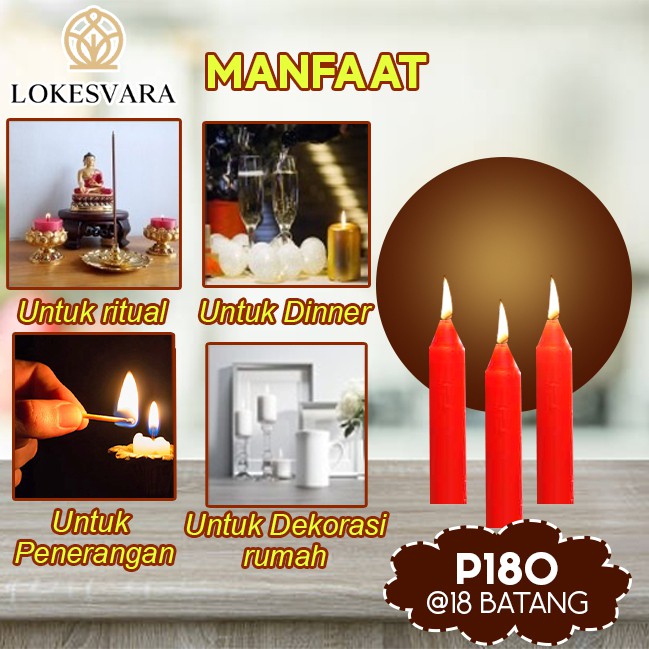 Lilin Sembahyang Parafin Sukhavati P180 Merah