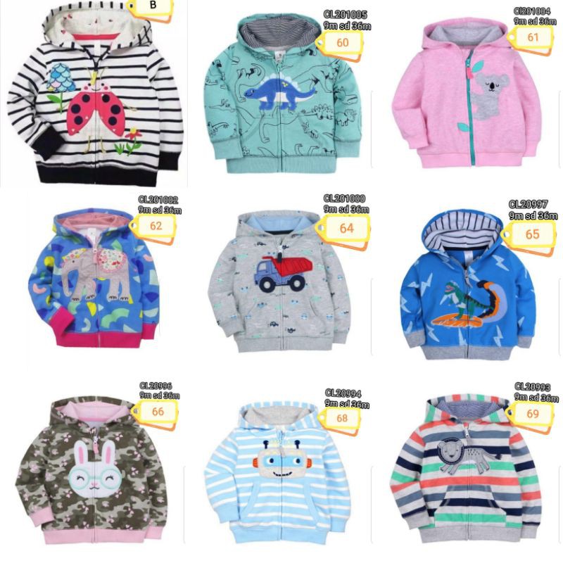 12 Bulan Jaket Mantel Bayi Anak Catell Love ETALASE 1