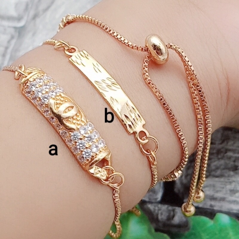 Titanium gelang serut wanita gold plated awet terbaru