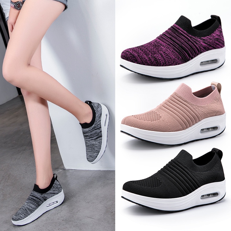 TOPGROSIR &quot;FREE BOX&quot; LV0161 Sepatu Sneakers Wanita Import Polos Tanpa Tali Terbaru