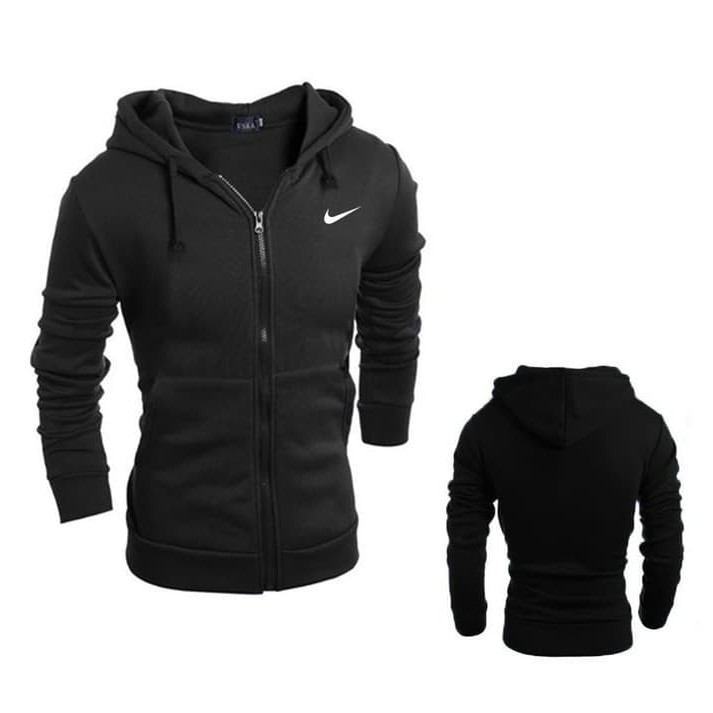 Jaket hoodie zipper nike - Abu-abu, S