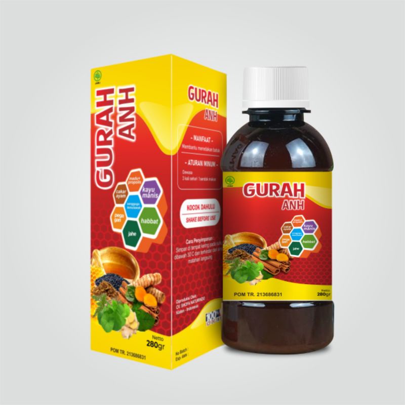 Madu Gurah Anh 280gr / Madu Herbal Obat Batuk Menahun Batuk Kering Batuk Berdahak / Gurah Saluran Pernafasan