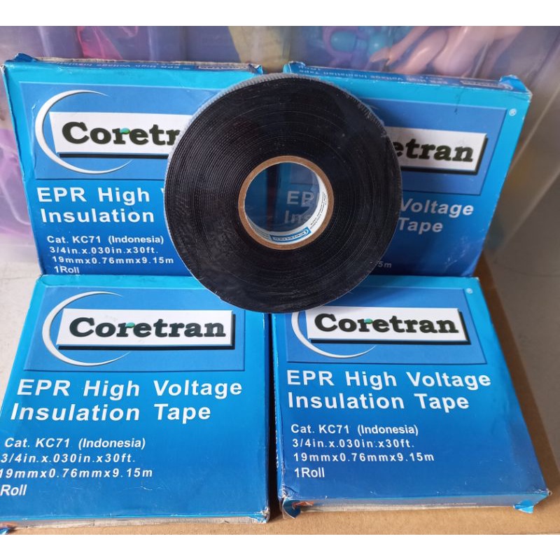 isolasi rubber coretran EPR High voltage insulation tape