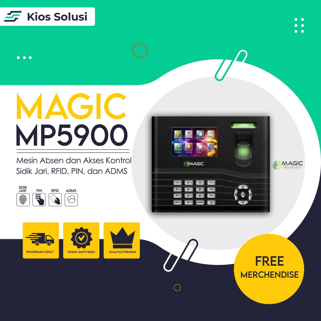 Mesin Absensi Sidik Jari Magic MP5900 | Fingeprint | ADMS | Mesin Absen Termurah | Akses Kontrol