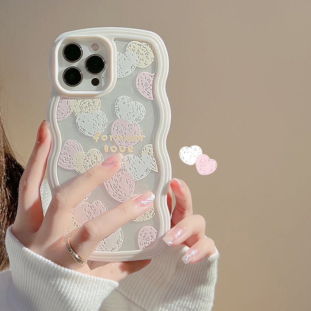Case Pelindung Transparan Motif Hati Warna-Warni Untuk Iphone 11 XS XR 12 13 PRO MAX