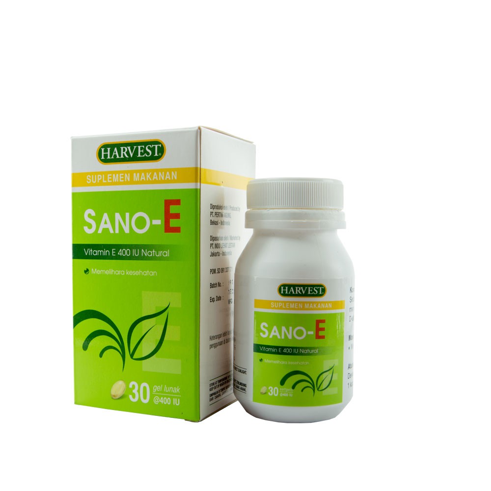 Harvest Sano E Vitamin E 400 Iu Untuk Kesuburan Pria Dan Wanita Kesehatan Kulit Isi 30kapsul