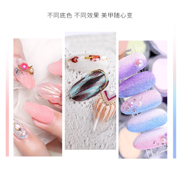 【 COD  Bludru nailart hiasan bubuk bludru hitam dan putih bubuk glitter nailart