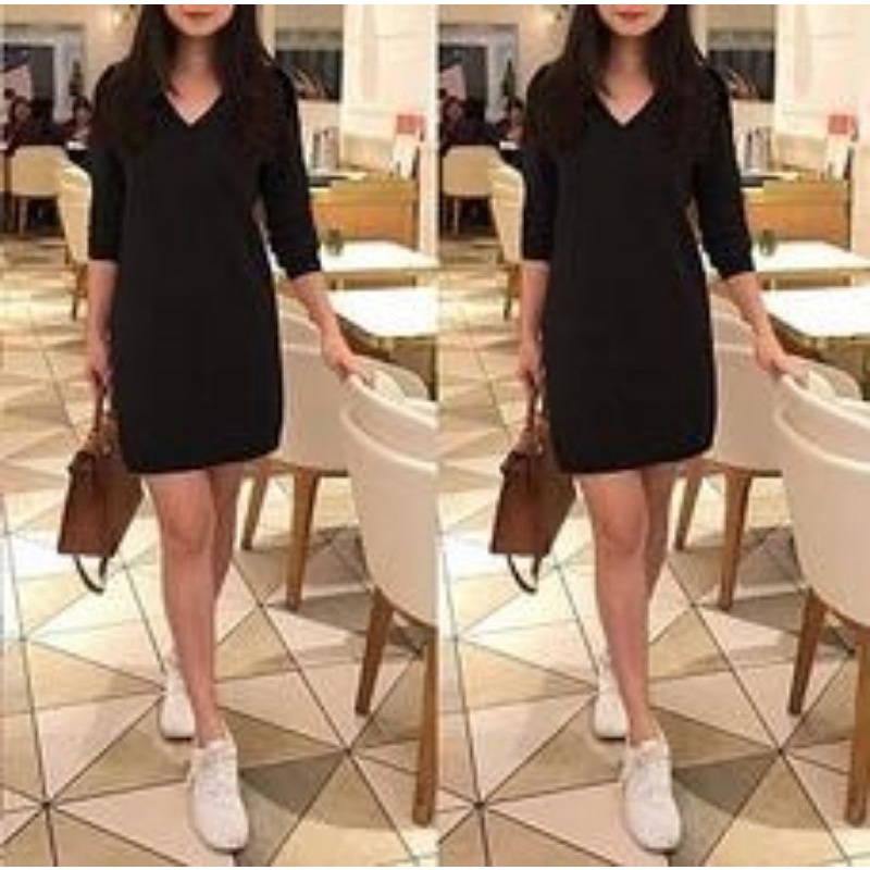 MDLV ~ DRESS V 32 RAJUT DRESS RAJUT LENGAN PANJANG MINI DRESS DRESS KOREA FASHION WANITA