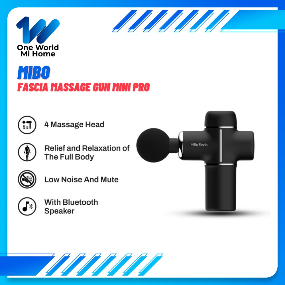 Mibo Fascia Massage Gun Mini Pro with Speaker Bluetooh  Alat Pijat - Garansi 1 Tahun