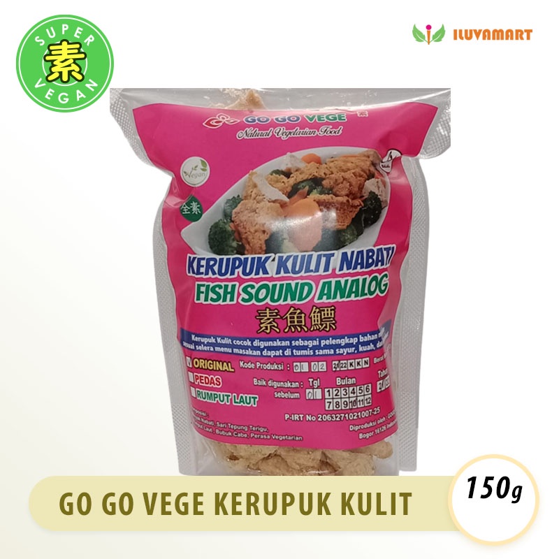 

Go Go Vege Kerupuk Kulit Vegetarian 150gr Hu Phio Nabati Fish Sound