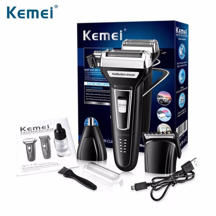 Kemei KM-6558 Hair Clipper Shaver Trimmer 3in1 Cukur Rambut