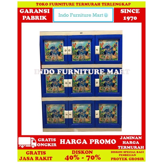 Lemari Pakaian Anak Plastik Akako Ssn 9 Lemari Plastik Jumbo 9 Pintu