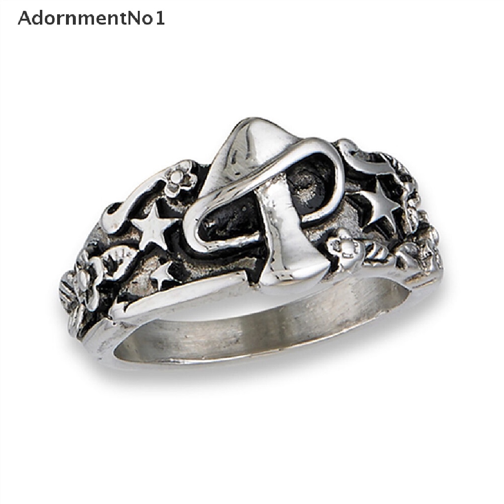 (AdornmentNo1) Cincin Motif Bunga / Bintang Gaya Vintage Retro Untuk Pria / Wanita