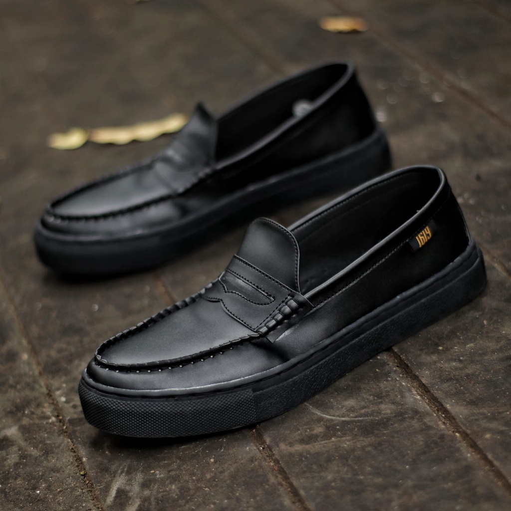 PENNYY|Sepatu Formal Pantofel Pria Hitam Kerja Kantor Kulit Sintetik Asli Original