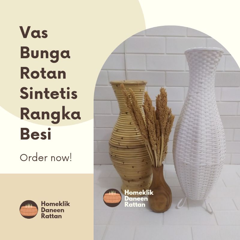 

Guci Rotan Sintetis ( FREE BUBBLE WRAP +KARDUS)