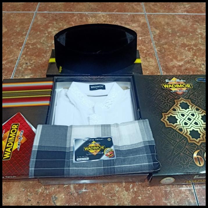 paket lengkap baju koko wadimor+sarung dan peci