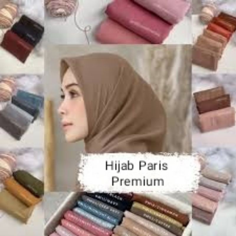 Segi Empat Paris Premium / Hijab Segi Empat / Kerudung Segi Empat Paris Polos