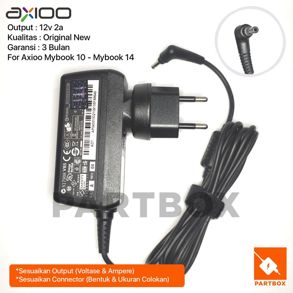 Adaptor Charger Ori Axioo Mybook 10 Mybook 14 12V 2A