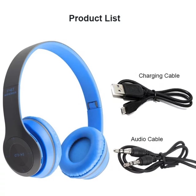 Headphone Bluetooth P47 Wireless Portable Bluetooth Headset Bass Earphone Audio Gaming Music