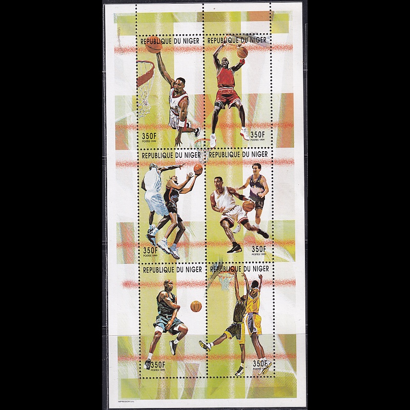 

Prangko Niger 1999 - Athletes - Basketball