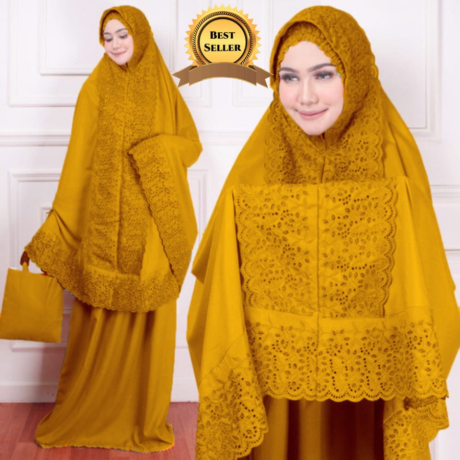 NHM Mukena Fatimah Bestseller, Mukena Dewasa Katun Renda