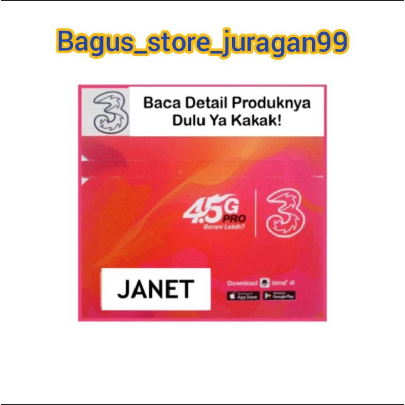 Perdana Tri Three janet segel pulsa 2K / 2000 nasional