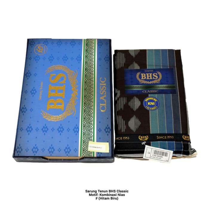 Sarung Tenun BHS Classic Premium - F Hitam Biru Best Quality
