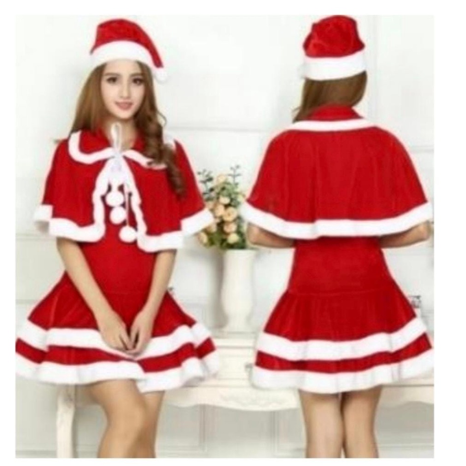 kostum dress natal santarina wanita christmas dewasa adult all size