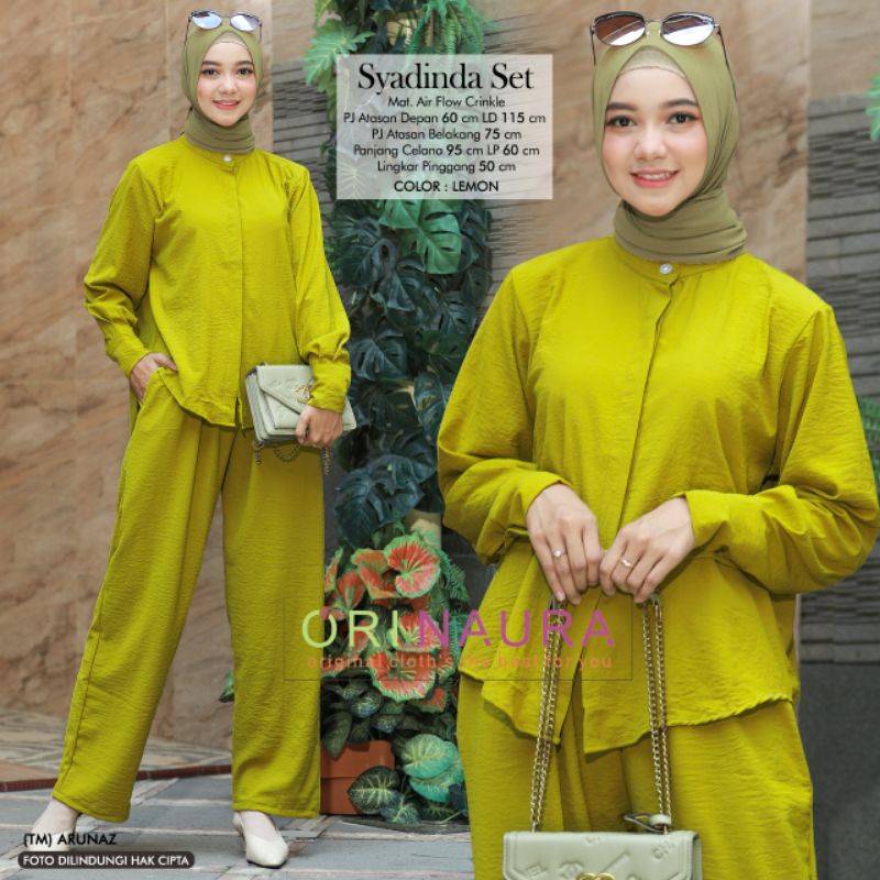Setelan Wanita Syadinda Set By Ori Naura-Lemon
