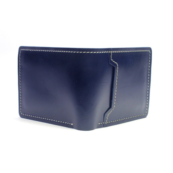 dompet pria kulit asli bifold model saku diluar warna biru - PHWL509