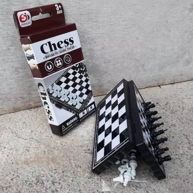 catur papan magnet mini - mainan edukatif magnetic chess bidak game