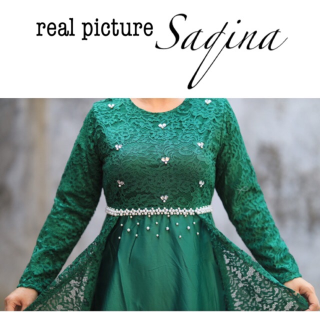 Gamis Maxi SAQINA BRUKAT gaun pesta muslimah dress