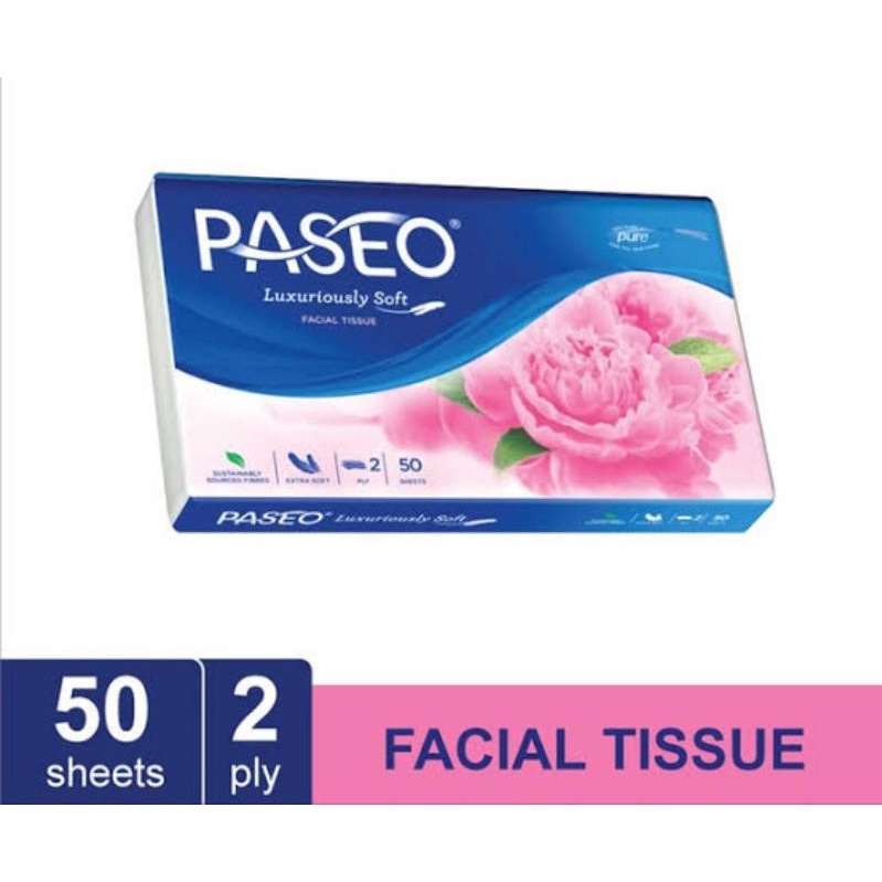 TISU PASEO TRAVEL LUXURIOUSLY SOFT 50 LBR 2PLY FACIAL TISSUE