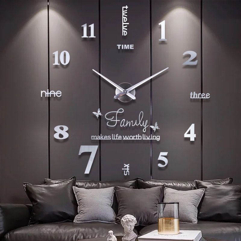 BISA COD! Jam Dinding Besar DIY Giant Wall Clock 100 - 120 cm - Jam Dinding Besar DIY Model One Two Three - LaDolcec Vita - Jam Dinding Besar DIY Giant Wall Clock Model Home Sweet Home - jam dinding karakter lucu unik clasic - jam dinding terbaru