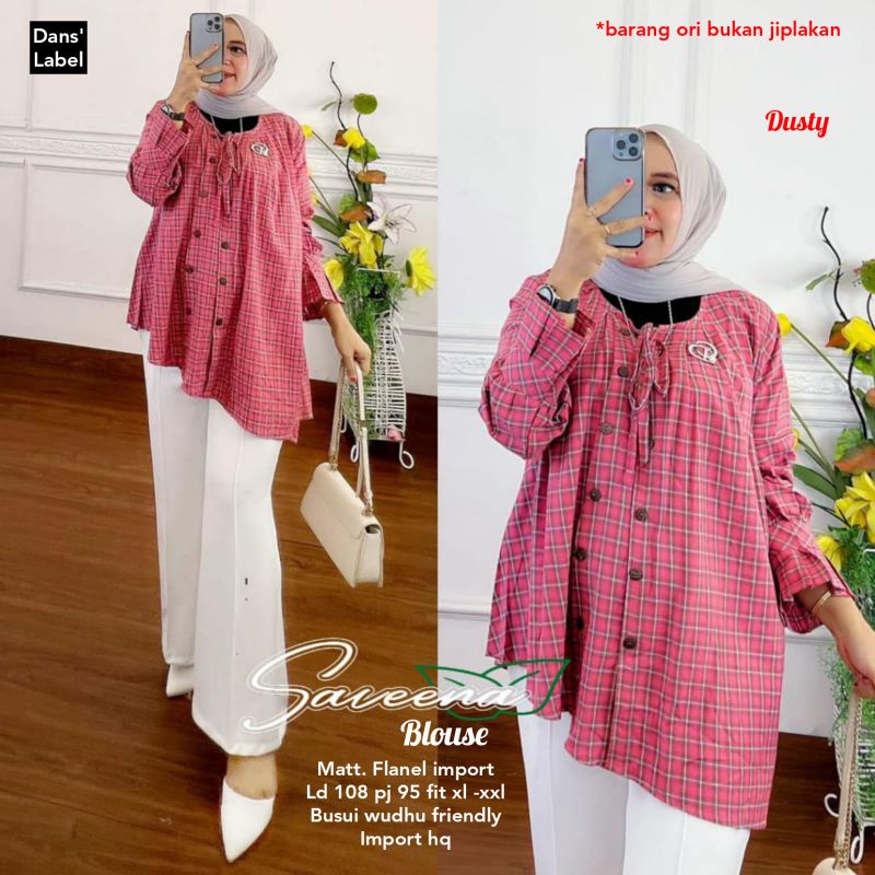 SAVEENA BLOUSE / BLOUSE WANITA FLANEL IMPORT