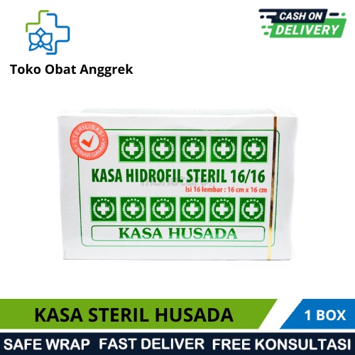 KASA HYDROFIL STERIL HUSADA 16 X 16/KASA LUKA/KASA STERIL/KASA UNTUK OPERASI BESAR/OPERASI KECIL