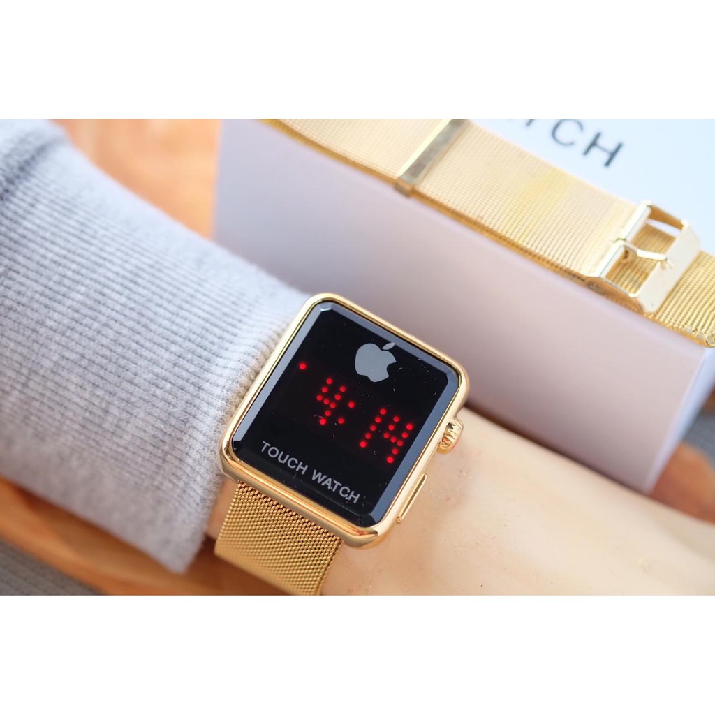 Jam Tangan Wanita Cewek Iphone Apple Super Digital Tali Rantai Magnet