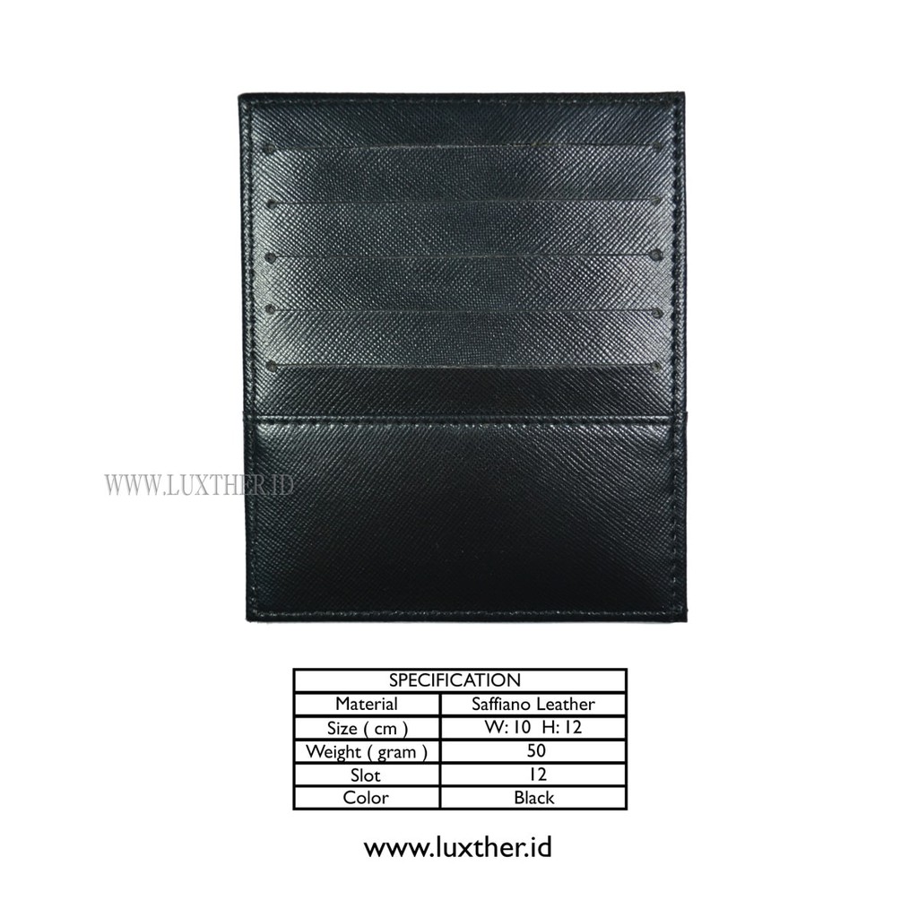 LUXTHER - 12 SLOTS SAFFIANO LEATHER / CARDHOLDER / DOMPET KARTU / SLIM WALLET