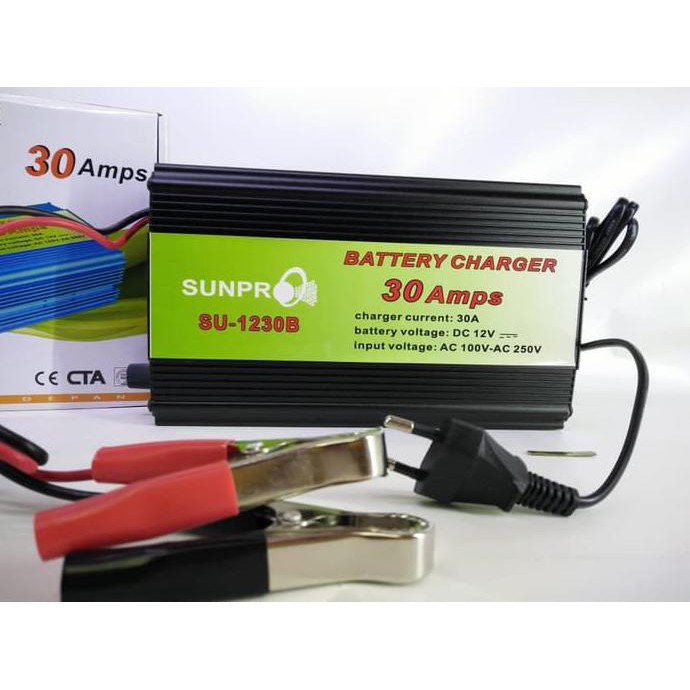 Radiator- Charger / Cas Aki Mobil & Motor 12Volt 30 Ampere Merk  Sunpro