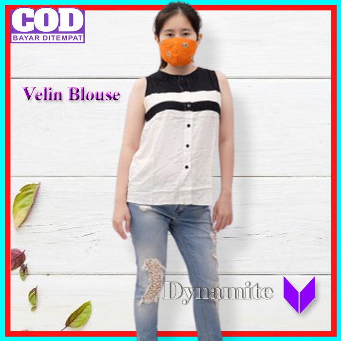 Baju Atasan Blouse Bluse Wanita Cewek Bolak - Balik Kekinian Terbaru 2021 Import Premium Cod VELIN