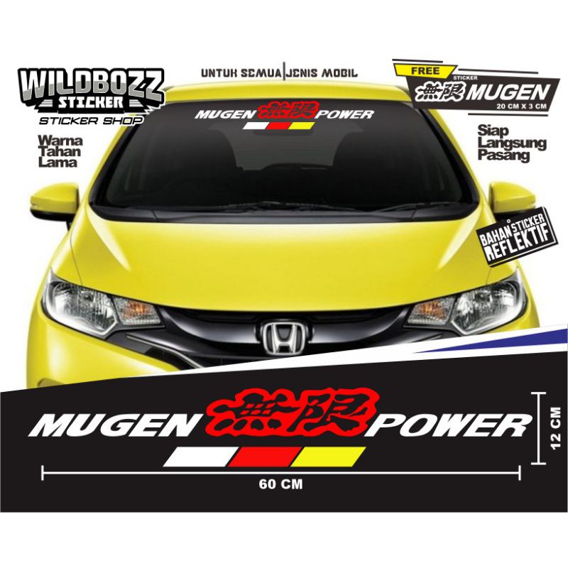 sticker kaca depan mobil MUGEN POWER