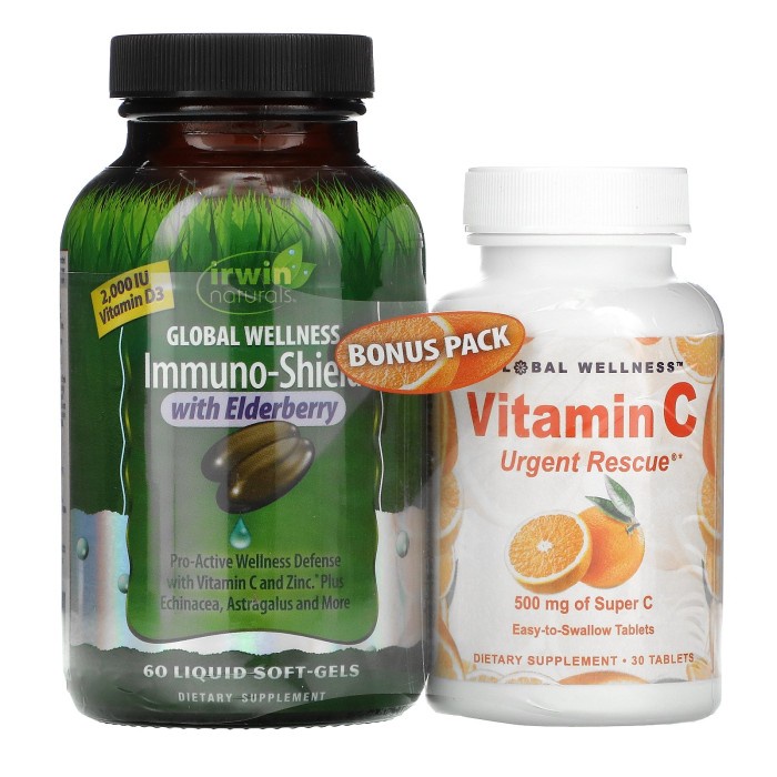 Irwin Naturals Immuno-Shield Elderberry 60tabs + Vitamin C USA D3