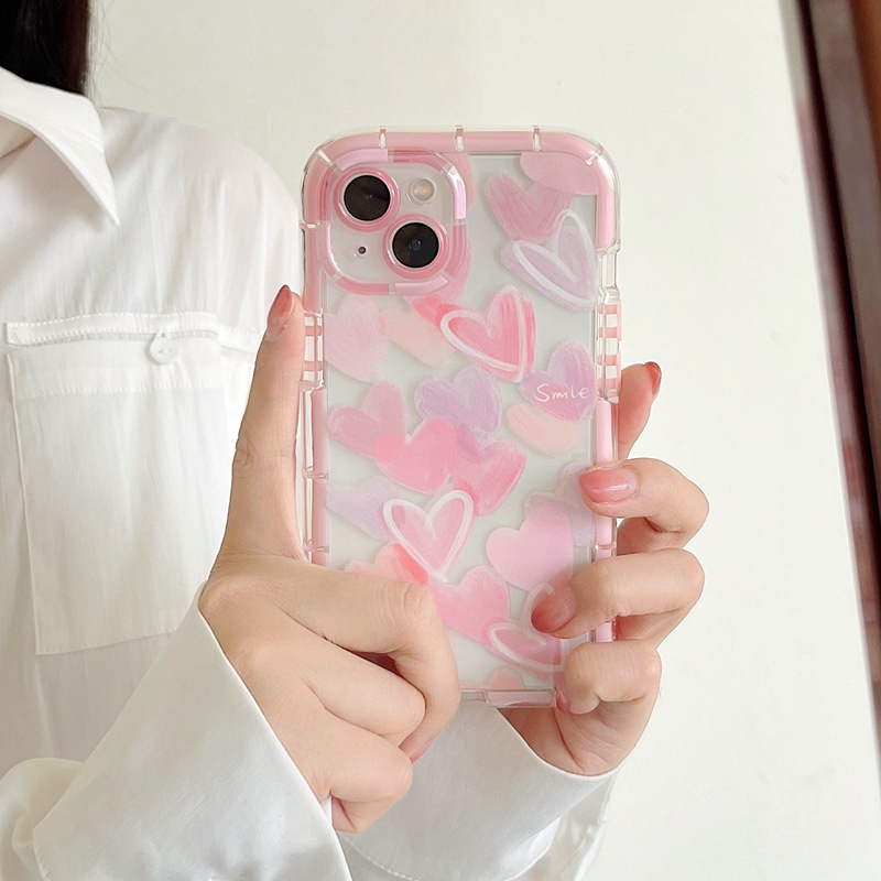 Glowing At Night Soft Case iP iPhone 11 12 13 14 Pro Max X XS XR Max Cute Pink &amp; Purple Love Casing Apple