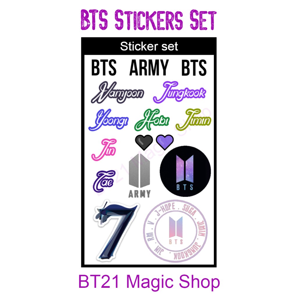  Ready Stock BTS  Stickers set 1 set stiker  BTS  dekor 