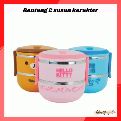 Lunch Box Stainless / Kotak Makan / Rantang Karakter 2 Susun