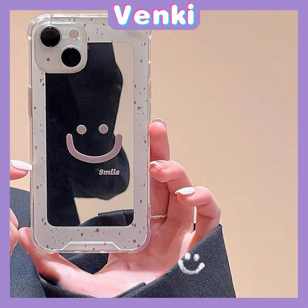 iPhone Case Luxury Acrylic Mirror Airbag Shockproof Protection Camera Smiley Cute Simple Compatible For iPhone 11 Pro Max 13 Pro Max 12 Pro Max 7Plus XS Max