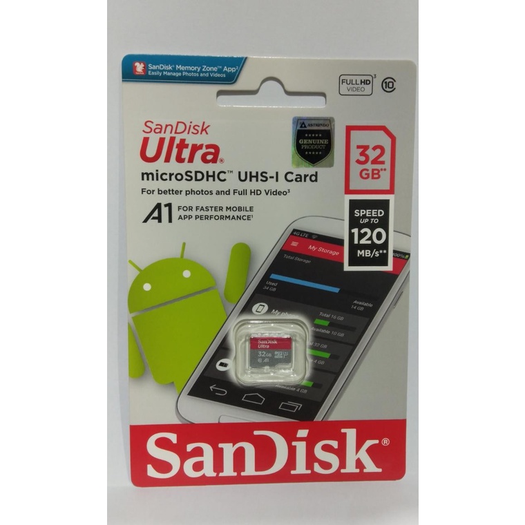 SanDisk Ultra MicroSD 32GB A1 120MB/s MicroSDHC UHS-I Micro SD